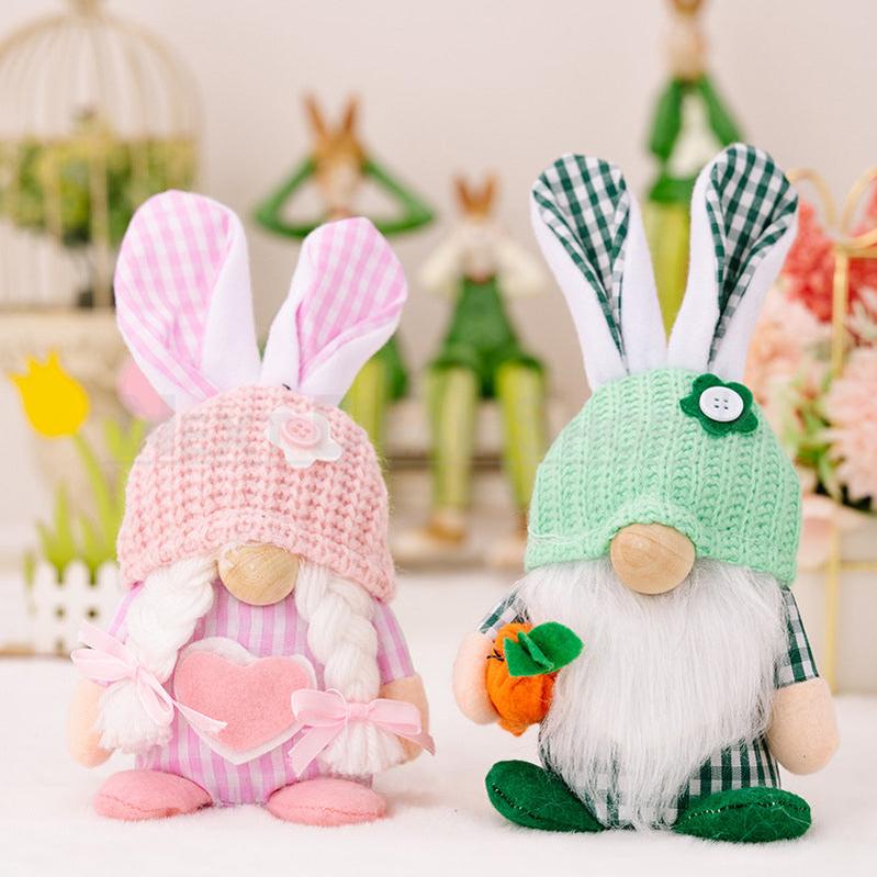 Adorable Easter Gnome Decoration - Cute Spring Bunny Gnome Tabletop & Shelf Decor