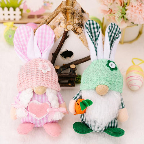 Adorable Easter Gnome Decoration - Cute Spring Bunny Gnome Tabletop & Shelf Decor