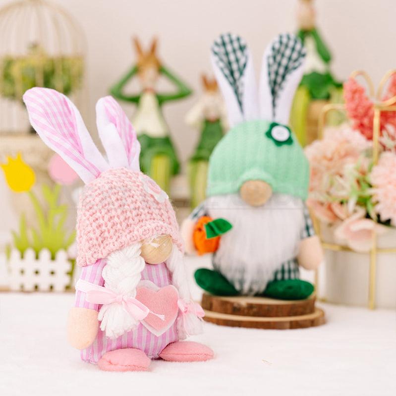 Adorable Easter Gnome Decoration - Cute Spring Bunny Gnome Tabletop & Shelf Decor