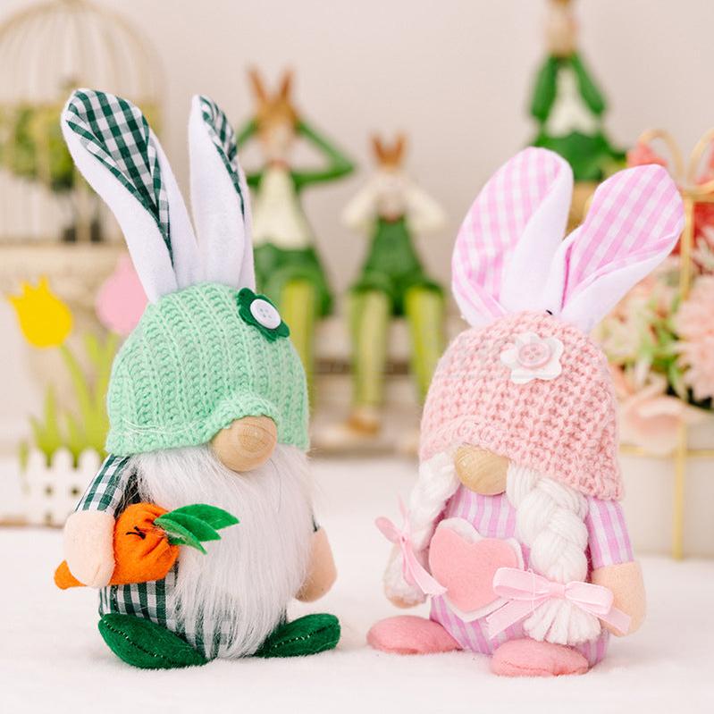 Adorable Easter Gnome Decoration - Cute Spring Bunny Gnome Tabletop & Shelf Decor