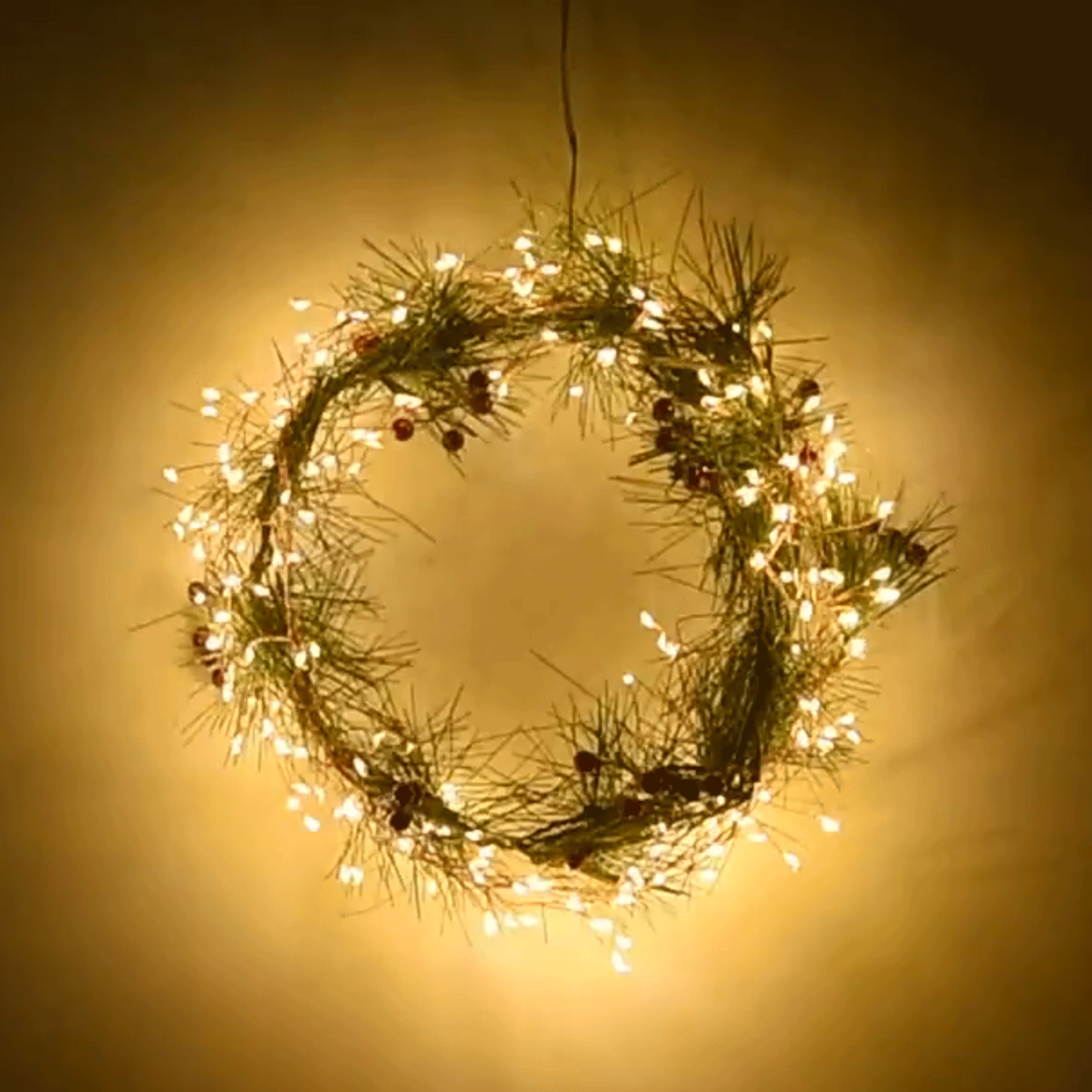 Battery Powered Copper Wire Firecracker LED String Lights - 6.56 Ft, 100 LED, Home Holiday Garden Party Decor Lighting