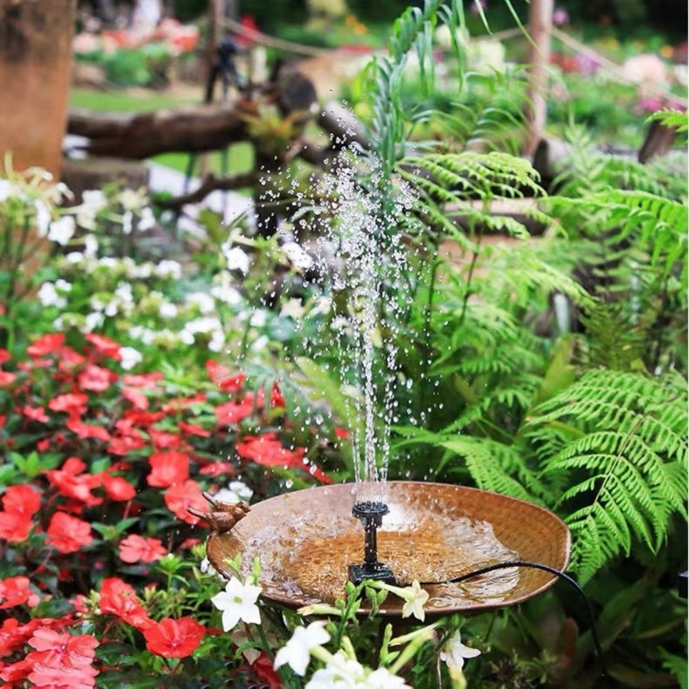 Detachable Solar Powered Outdoor Fountain Pump - Garden Pond Birdbath Backyard Landscape Water Feature Decor