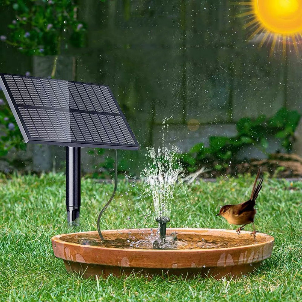 Detachable Solar Powered Outdoor Fountain Pump - Garden Pond Birdbath Backyard Landscape Water Feature Decor