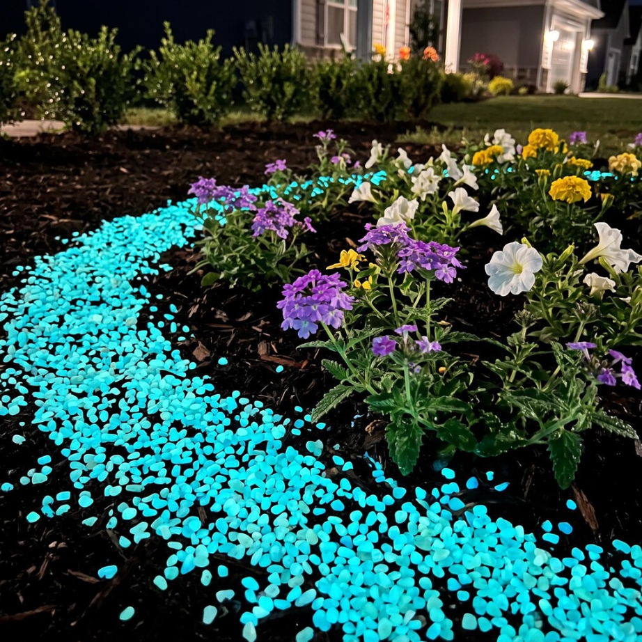 Glow-in-the-Dark Ambient LED Garden Pebbles - Luminous Pathway & Flower Bed Decor