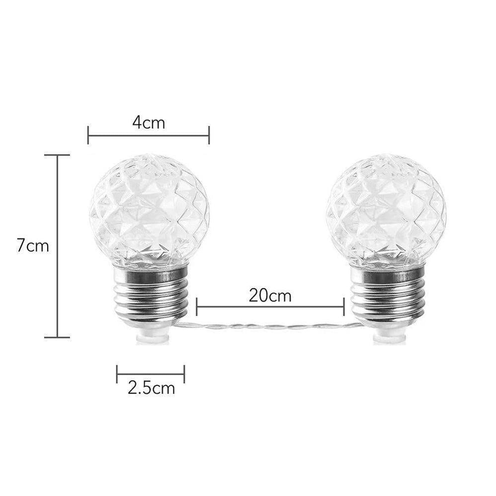 Solar Powered Crystal Globe Warm White LED String Lights - 12.5 ft, 10 LED, Outdoor Home Holiday Garden Party Decor Lighting